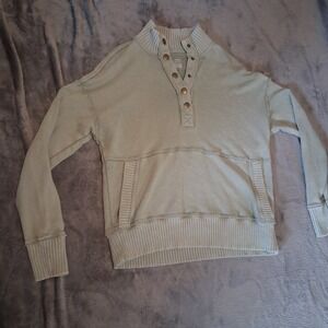 Aerie Road Trip Long Sleeve Henley Shirt Light Green Size XXS Oversized Y2K 90s